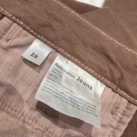 Reformation Lexi High Rise Wide Leg Jeans Rye Brown Organic Cotton Size 28 - Picture 6 of 16